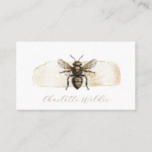 Script Signature Personalised Gold Bee Calling Card