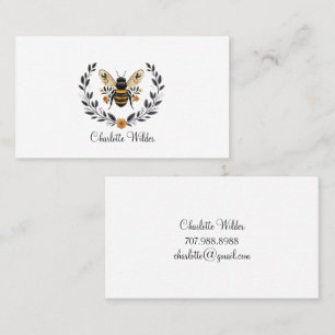 Script Signature Personalized Bee Floral  Calling Card