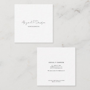 Script Simple Company Corporate Custom Square Business Card