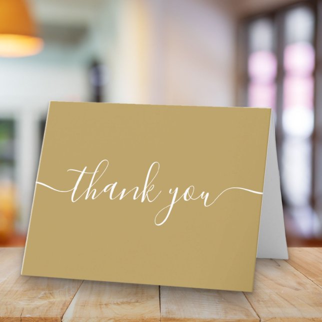 Script Simple Modern Elegant Chic Gold Thank You Card (Script Simple Modern Elegant Chic Gold Thank You Card)