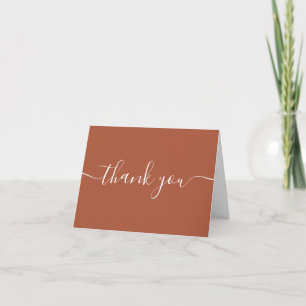 Script Simple Modern Elegant Terracotta Thank You Card