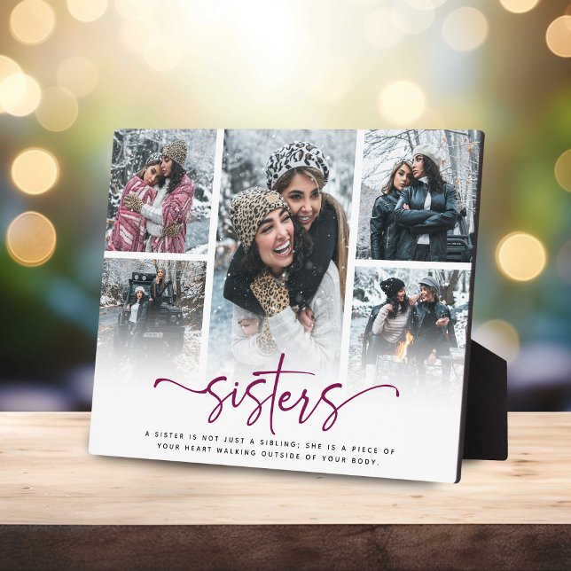 Script Sisters 5 Photo Collage Keepsake Gift Plaque (Creator Uploaded)