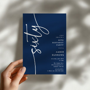 Script Sixty' 60th Birthday Invitation
