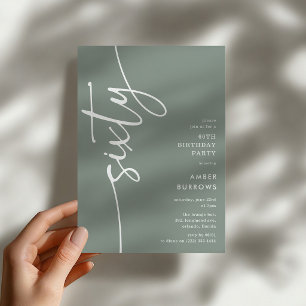 Script Sixty' 60th Birthday Invitation