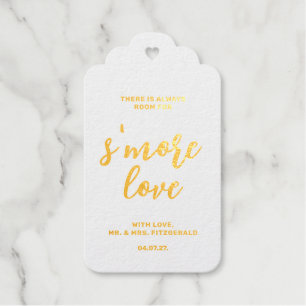 Script S'more Love Real Gold Scalloped Gift Tags