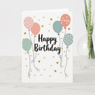 Script Star Birthday Card