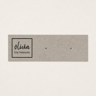 Script Stud Earring  Kraft Display Card