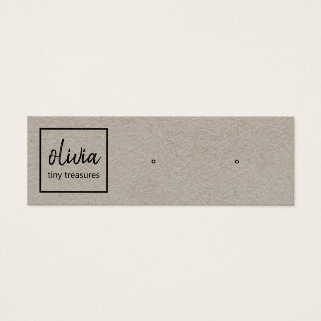 Script Stud Earring  Kraft Display Card (Front)