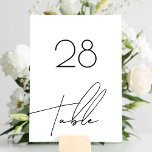 Script Stylish Modern Wedding Decor Table Number<br><div class="desc">Black on White Script Stylish Wedding Wedding Table Number - modern and impressive - part of a collection</div>