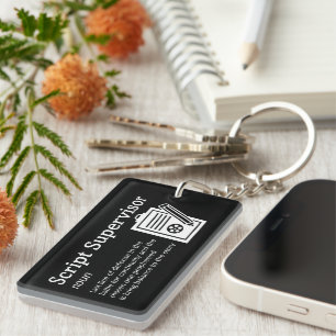 Script Supervisor Definition - Funny Film Crew Key Ring