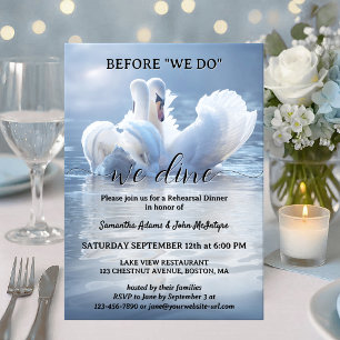 Script Swan Lake Wedding Rehearsal Dinner Invitation