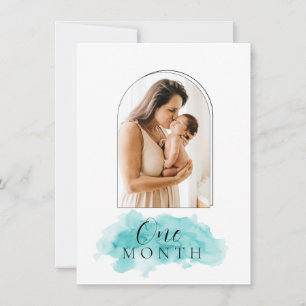 Script Text Baby Boy Monthly Milestone Card