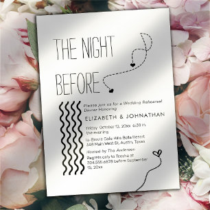 Script Text Minimal The Night Before Invitation