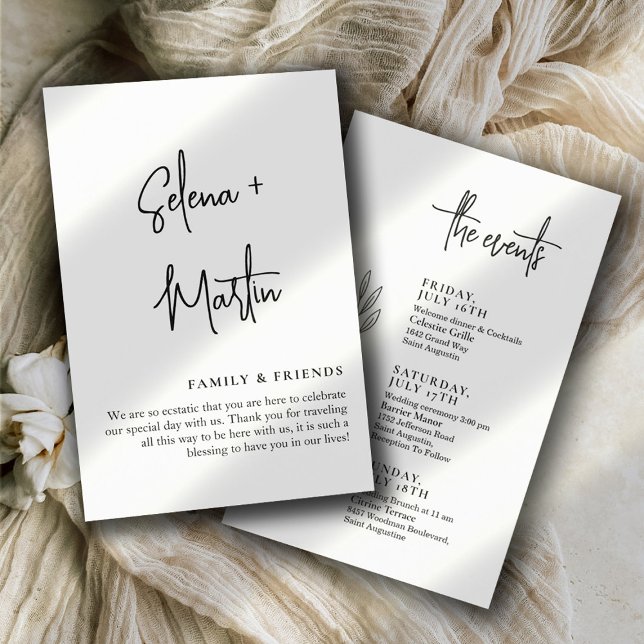 Script Text Minimal Wedding Events Timeline (Creator Uploaded)