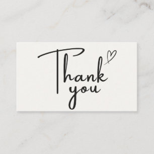 Script Thank You Card Logo QR Small Business