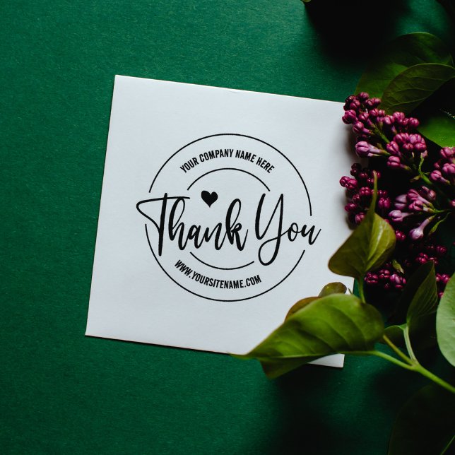 Script Thank You, Custom Business and Site,   Rubber Stamp (Creator Uploaded)