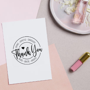 Script Thank You Multilingual Rubber Stamp