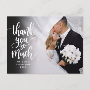 Script Thank You So Much Wedding Photo Thank You Postcard