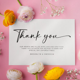 Script Thank You Wedding Card