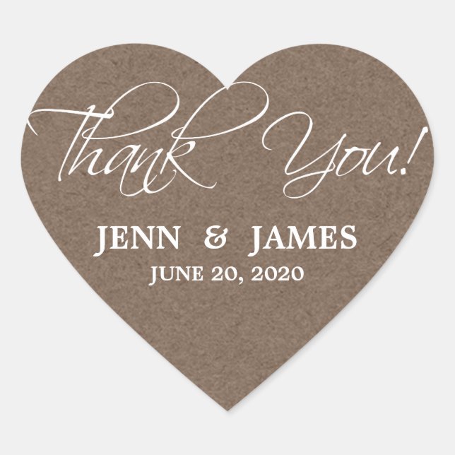 Script Thank You Wedding Favour Labels (Front)