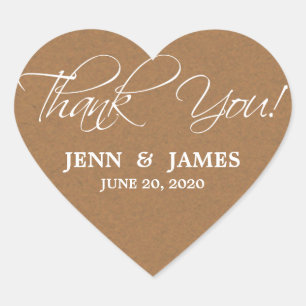 Script Thank You Wedding Favour Labels