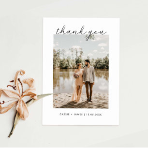 Script Thank you Wedding Photo Card