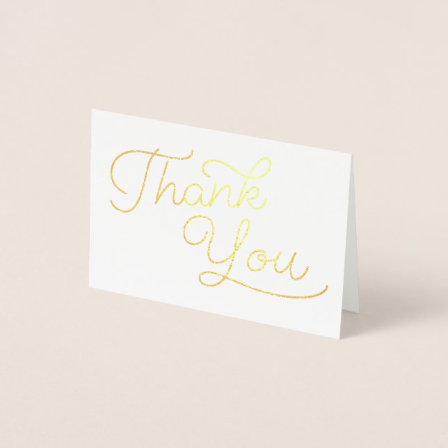 Script Thank You | Wedding Thank You Foil Card (Front)