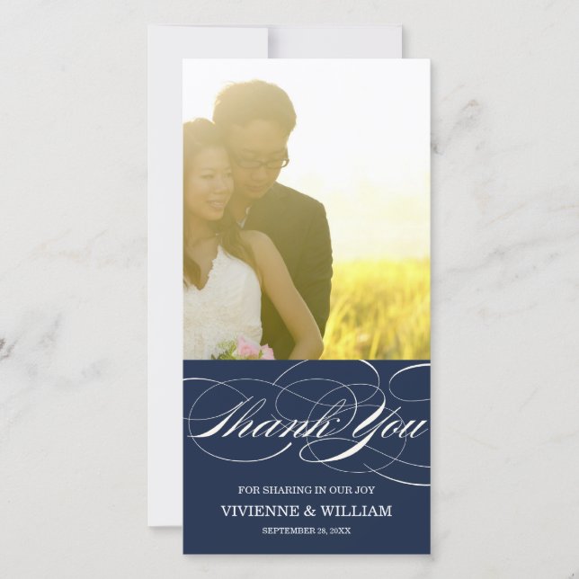 SCRIPT THANKS | WEDDING THANK YOU PHOTO CARD (Front)