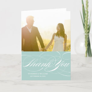SCRIPT THANKS WEDDING THANK YOU PHOTO CARD