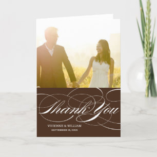 SCRIPT THANKS   WEDDING THANK YOU PHOTO CARD