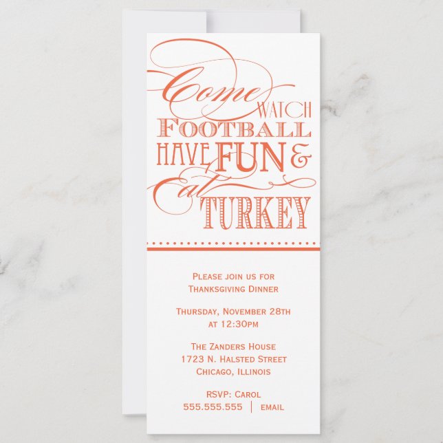 Script Thanksgiving Dinner Invitation (Front)