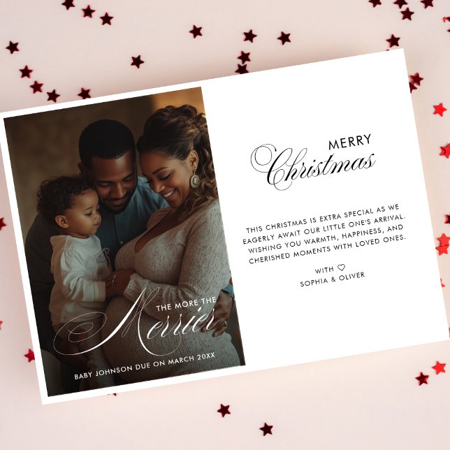Script The More The Merrier Christmas Pregnancy Holiday Card (Creator Uploaded)