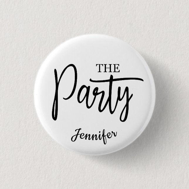  Script the Party Bachelorette Name Button (Front)