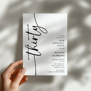 Script Thirty' 30th Birthday Invitation