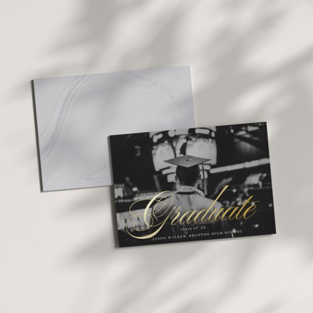 Script Typography Graduate Announcement Photo Card (Creator Uploaded)