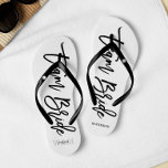 Script Typography "Team Bride" Jandals<br><div class="desc">Personalised Bridal party flip-flops featuring an stylish and trendy script typography. Customise with the bride and groom's monogram, wedding date, and bridesmaid's name for a one of a kind design! Looking for a custom colour? No problem! Just send your request to heartlockedstudio at gmail dot com and we'll get back...</div>