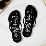 Script Typography "Team Bride" Jandals<br><div class="desc">Personalised Bridal party flip-flops featuring an stylish and trendy script typography. Customise with the bride and groom's monogram, wedding date, and bridesmaid's name for a one of a kind design! Looking for a custom colour? No problem! Just send your request to heartlockedstudio at gmail dot com and we'll get back...</div>