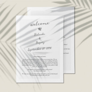Script Typography Wedding Program Itinerary  Programme