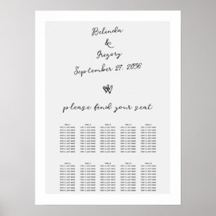 Script Typography Wedding Seating Chart