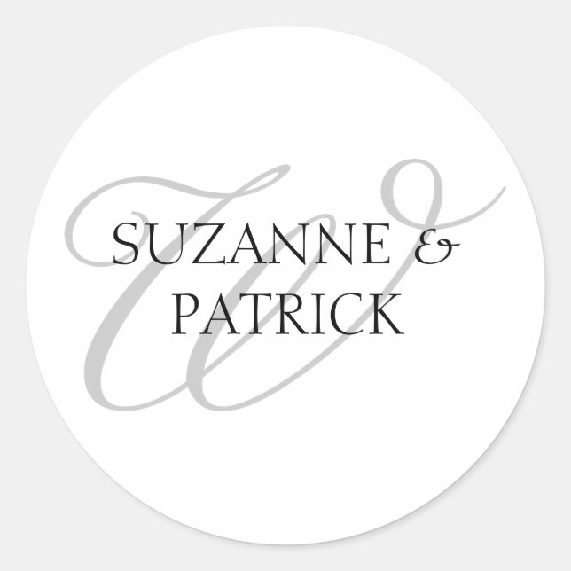 Script W Monogram Labels (Silver / Black) (Front)