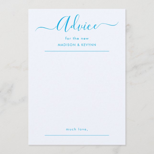 Script Wedding Advice Card (Front)