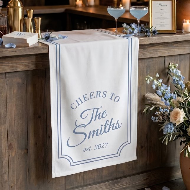 Script Wedding Bar Sign Dusty Blue Name Banner (Creator Uploaded)
