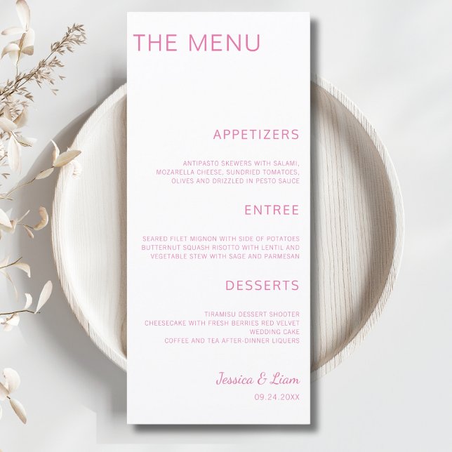 Script Wedding Dinner Minimalist Wedding Reception Menu (Creator Uploaded)