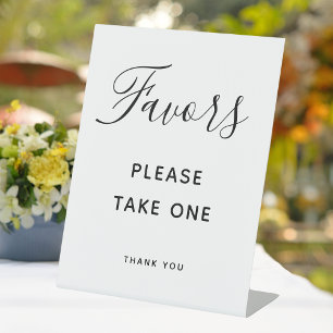 Script Wedding Favours Please Take One Table Pedestal Sign