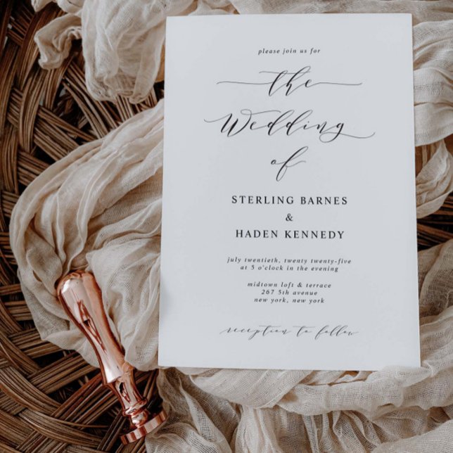 Script Wedding Invitation Minimal Invite Card S105 (Creator Uploaded)