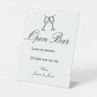 Script Wedding Open Bar Simple Event Pedest