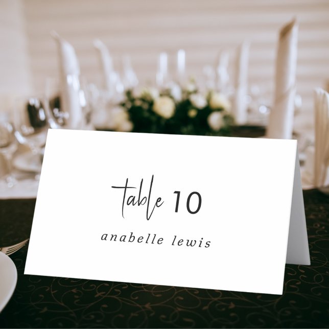 Script Wedding Place Card with Editable Guest Name (Creator Uploaded)