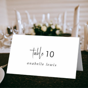 Script Wedding Place Card with Editable Guest Name