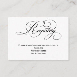 Script Wedding Registry Information Card