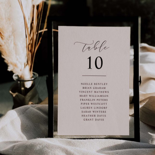 Script Wedding Table Number Reception Card Sign (Creator Uploaded)